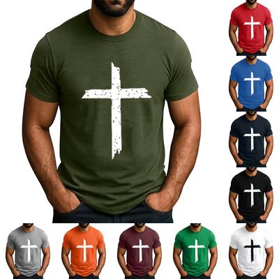 Men's  Popular T-shirt Printed Round Neck Short Sleeve T-shirt