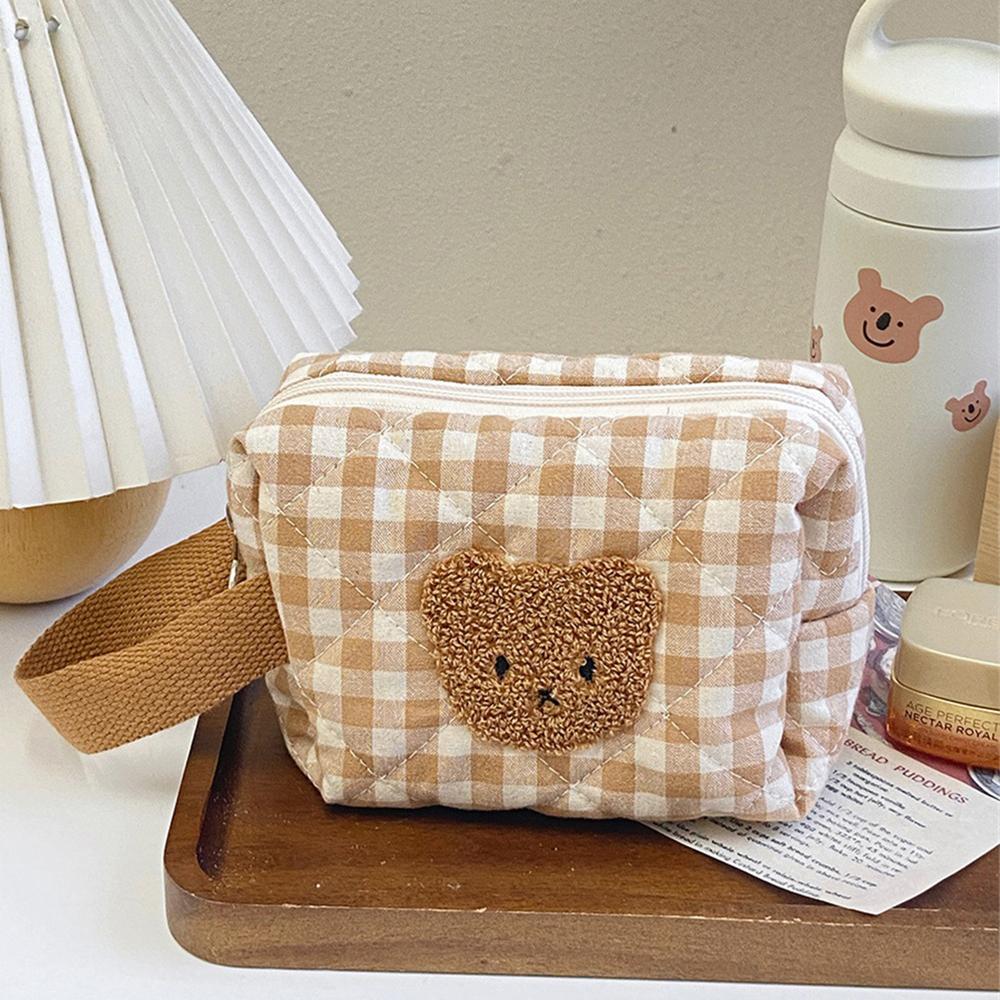 

Косметички для хранения Многофункциональная косметичка с милым медведем для дома 2024 года Большая вместимость Портативная организация Чехол для хранения Сумки
