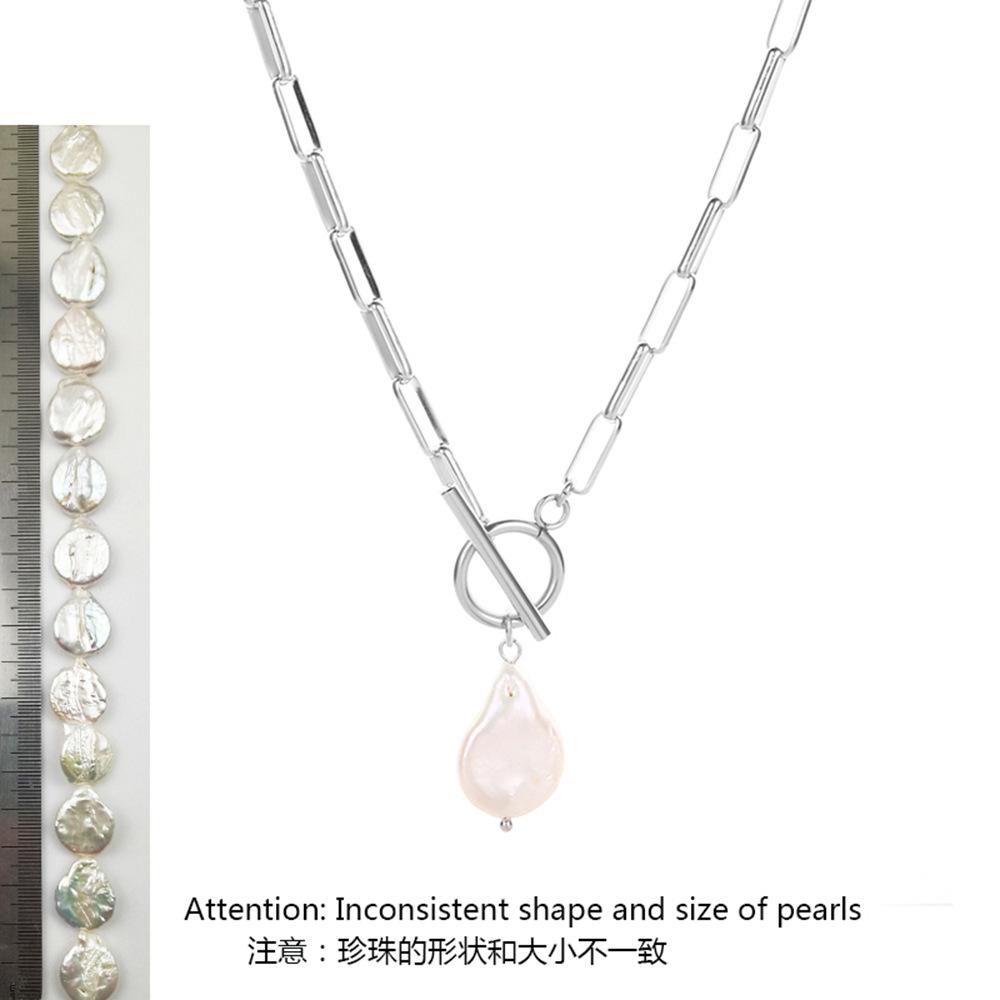 New Luxury Stainless Steel Waterdrop Gemstone OT Buckle Necklace Party 40+5cm
