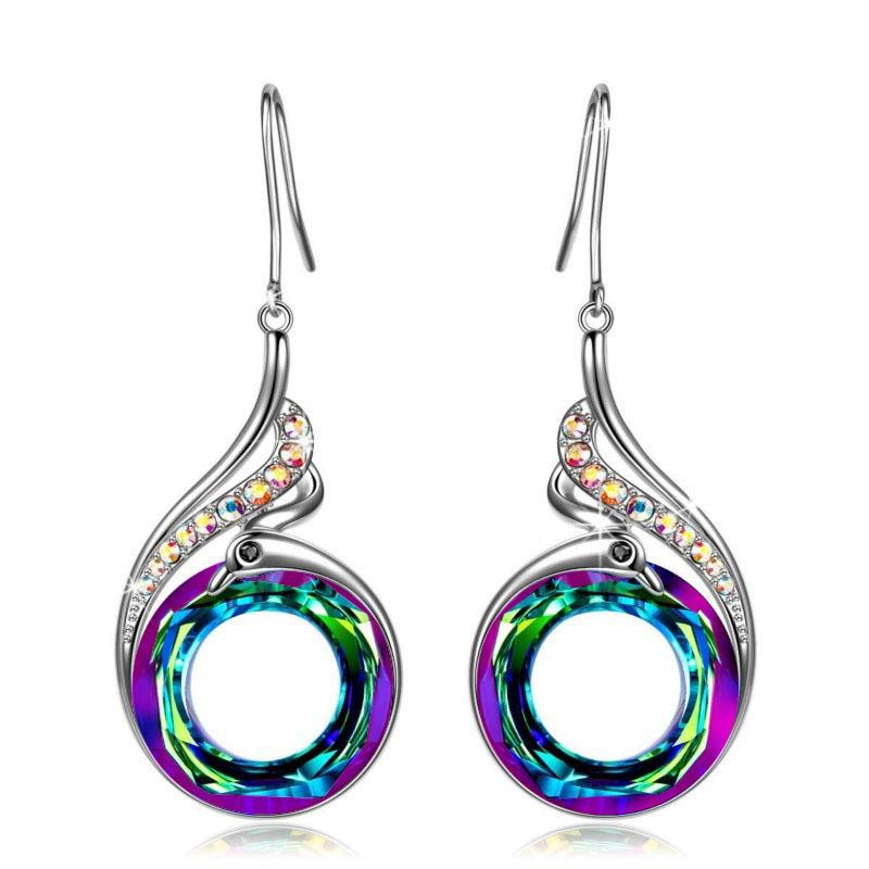 Recommended Beautiful, Unique And Simple Peacock Shape Earrings, Earrings, Colorful Creative Earrings