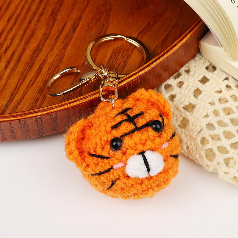 Creative Animals Keychain Hand Knitted Small Pendant Room Decor Handmade Wool Knitted Rabbit Sheep Keychain Christmas Gifts