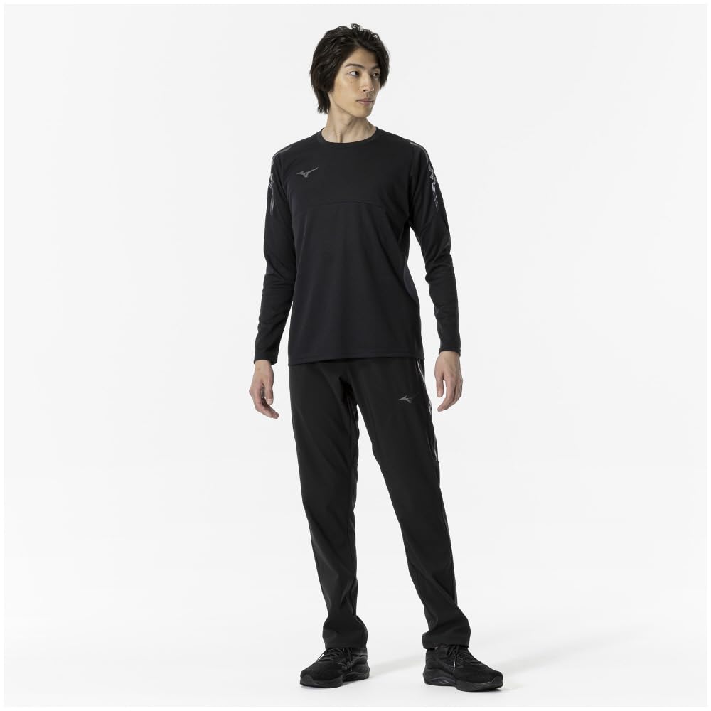 Mizuno 32MAA630 Long Sleeve Training Size M MC-LINE T-Shirt, Moisture-Wicking, Quick-Drying, Black,