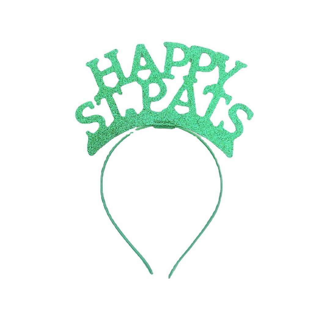St. Patricks Day Hair Band Bow Tie Shamrock Green Irish Headband Girl Party Gift