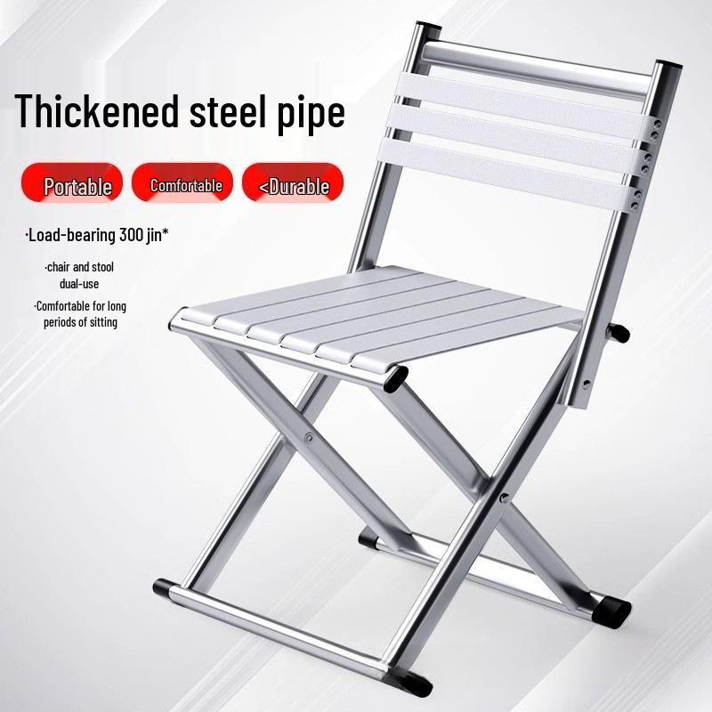 Tabouret pliant portable ultraléger à double usage avec dossier pour le camping et la pêche en plein air