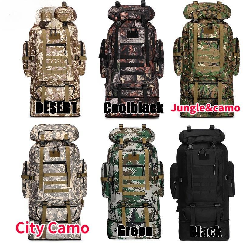 100L Multi-Color Large Capacity Travel Rucksack Outdoor Climbing Bag Waterproof Molle Camo Tactical Backpack Military Army Hiking Camping Backpack