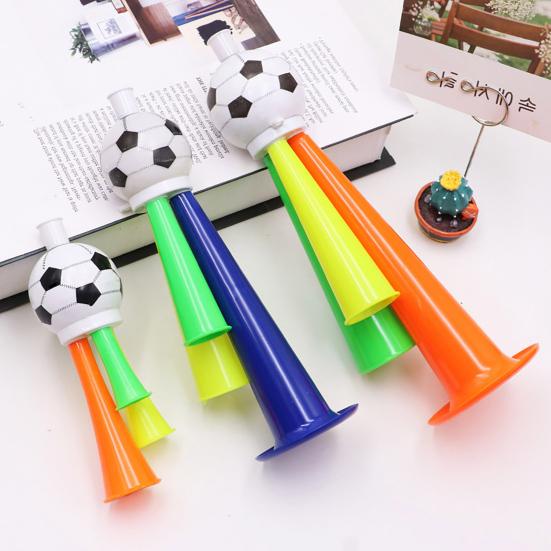 Huaqianguhh 2Pcs Soccer Cheering Horn, 3 Tone Sports Fan Noise Maker, Handheld Football Stadium Trumpet for Game Day, Party Accessory