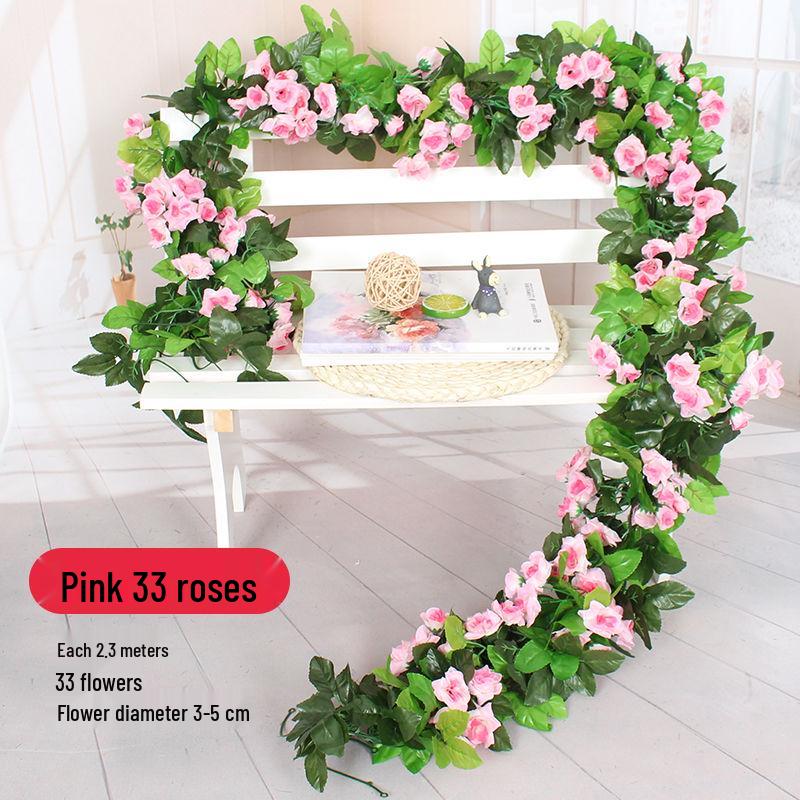 Silk Flower Vine for Air Conditioner and Heating Pipe Decoration