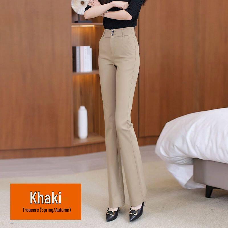 

Woodpecker Women s Micro Flare High Waist Slimming Pants, Spring/Autumn 2025 - Casual Elastic Bodycon Long Flare Style 3XL for 67.5-72.5 kg