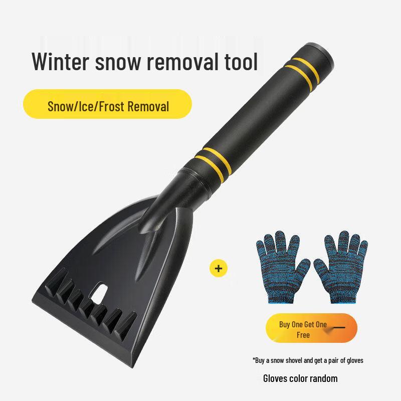 Car Snow Shovel & Ice Scraper with Gloves