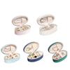 Mini Oval Jewelry Box Zipper Jewelry Organizer Portable Jewelry Packaging Box  Earrings