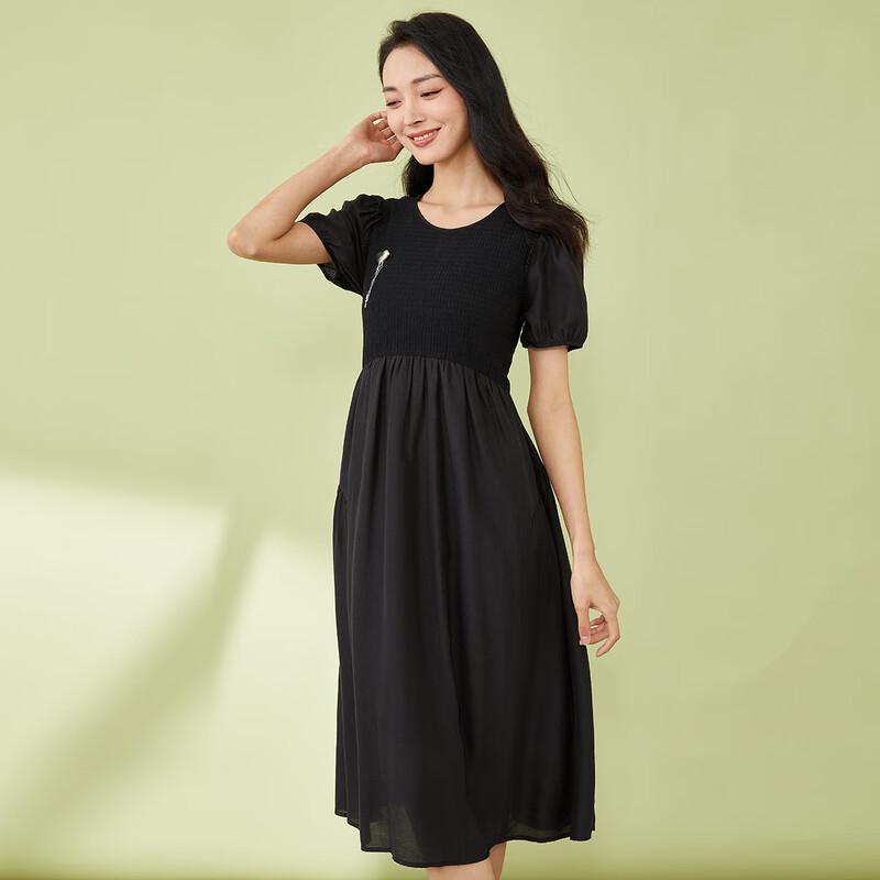 Tatu Women's Elegant Short-Sleeved Mid-Length Dress