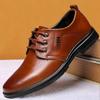 Men's Leather Shoes Korean Style Casual Business British Work Leather Shoes Non-slip Soft Sole Dad Shoes