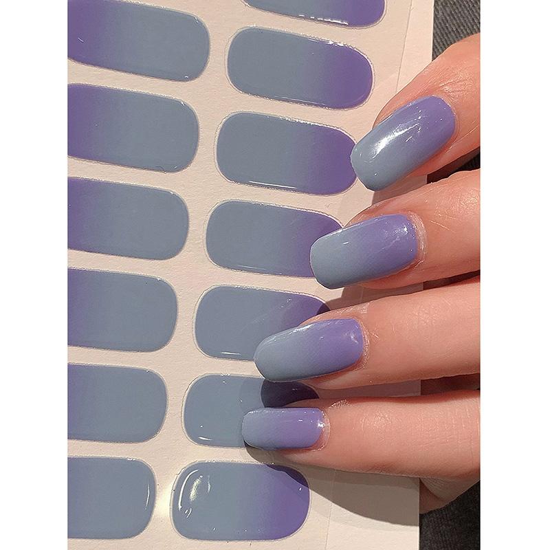 Naakt Semi-uitgeharde Gel Nail Wraps Sticker Langdurige Uv Led Lamp Franse Nagel Decal Omber Nagel Waterdicht Semi-uitgehard Sticke 16tips