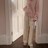Women's Autumn Velvet Casual Sweatpants - Straight Fit Trousers for Fall and Winter