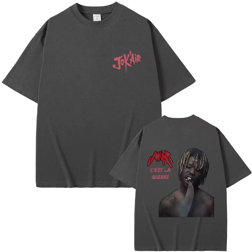 Rapper Jokair Cest La Guerre Album Merch Tshirt Unisex Women Vintage Casual T Shirt Fashion Hip Hop Short Sleeve Streetwear