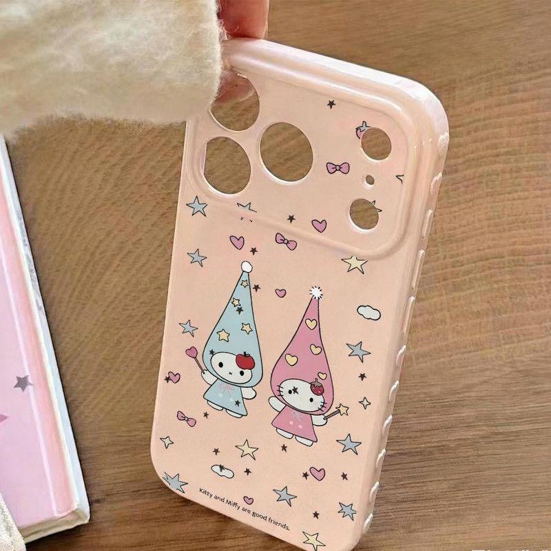 

Star Hat Kitty Cat iPhone 17 Pro Max Heart Side Case Compatible with Apple 16/15/14 Plus iPhone 17