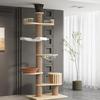 Solid Wood Cat Condo & Bed with Integrated Tree and Space-Saving Design for Large and Small Cats