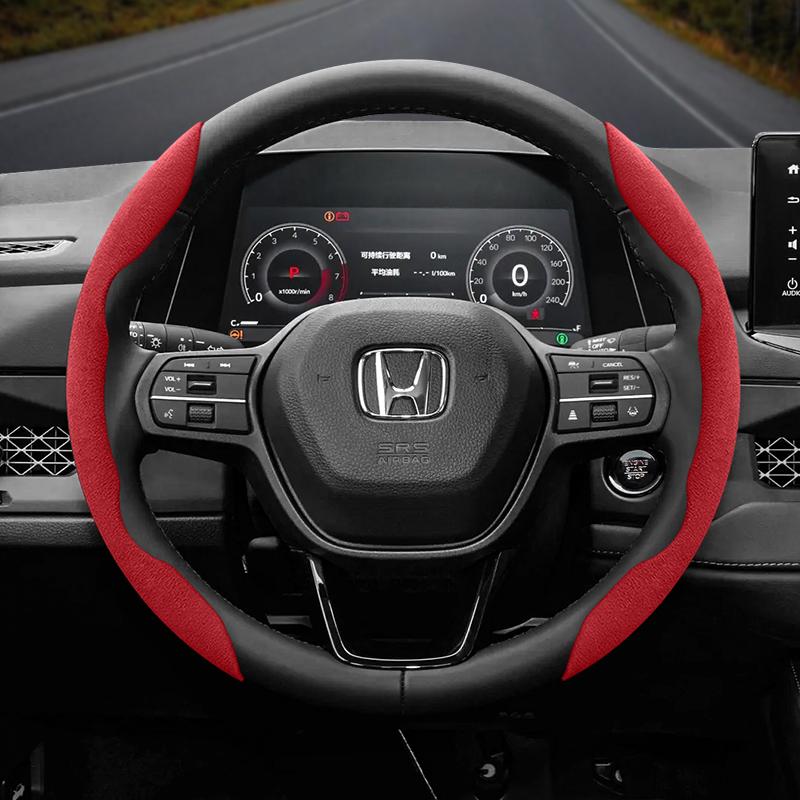 

Suitable for Honda Anti-Slip Buckle Segmented Suede Steering Wheel Cover Suitable for Civic Fit 8Th Gen 8 City Accord 9 10 Vezel Freed Breeze 7 J6