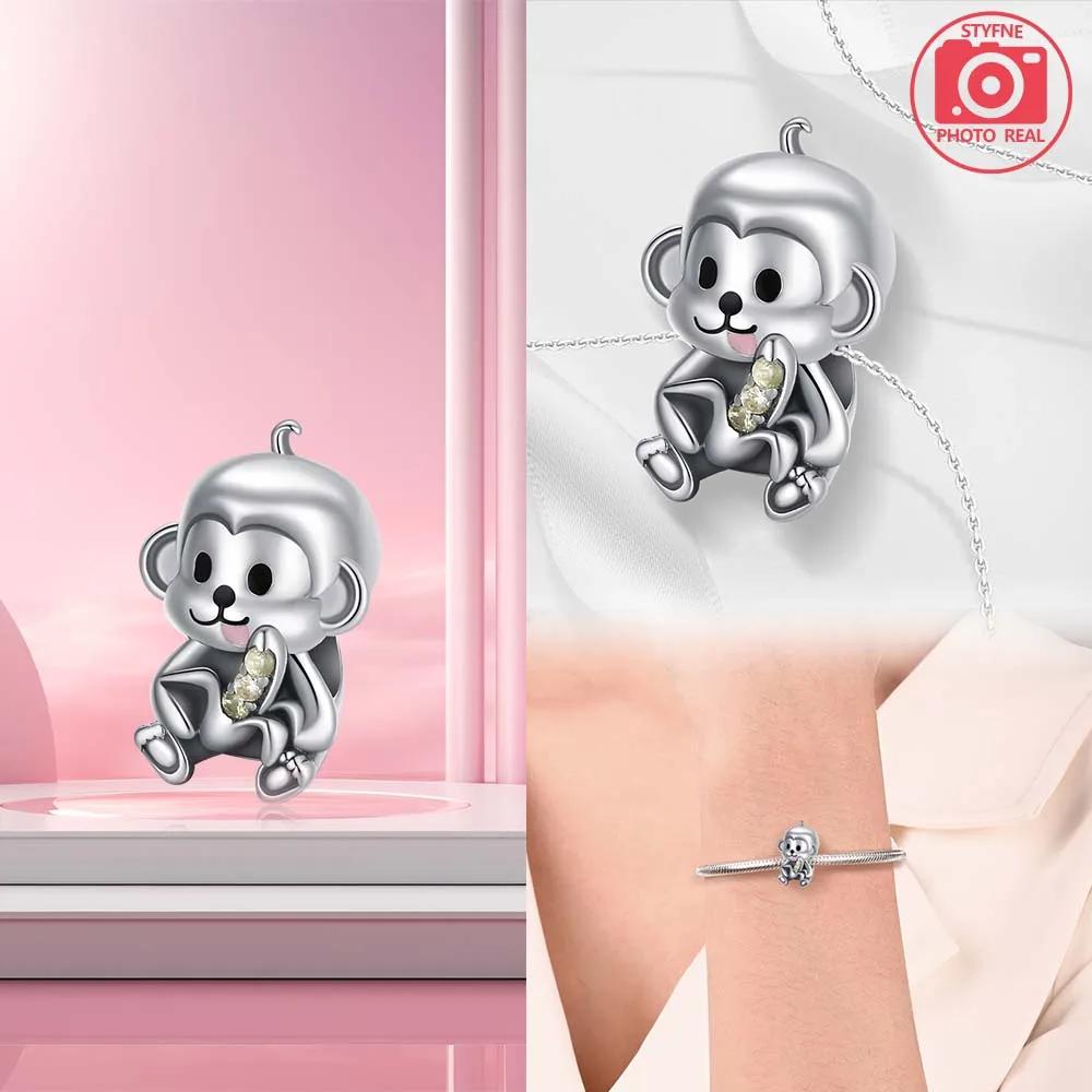 Copper Plated Gopher Embracing Heart Beads Charm Bracelets For Women Fit Pendant Charms Beads For Fine Jewelry Making Gift