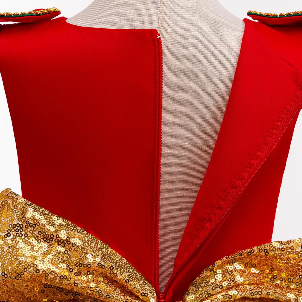 Pailletten Prinzessinnenkleid für Mädchen - Weihnachtsfeier & Feiertags-Aufführungsoutfit