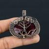 Natural Tree Of Life Red Labradorite Gemstone Copper Wire Wrap Pendant 2.2" U9n21