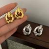 Retro Multi Layer Circle Pendant Earrings for Women Stainless Steel Twisted Hoop Earring Exquisite Design Fashion Jewelry Gifts