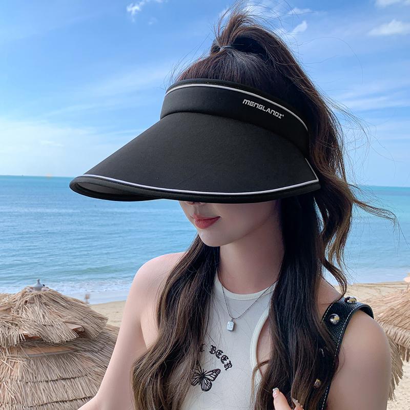 Hat female empty top sun protection hat travel summer UV protection cycling vacation seaside sun hat female