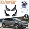 For Peugeot 5008 Mk2 2 2017 2018     Mudguards Splash Front Rear Wheels Fender Flaps Car Stying 4Pcs Accessories