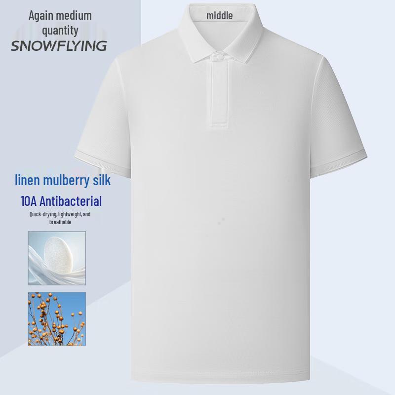 Snowflying Men s Linen Blend Sunscreen Short-Sleeve Polo Shirt 4XL