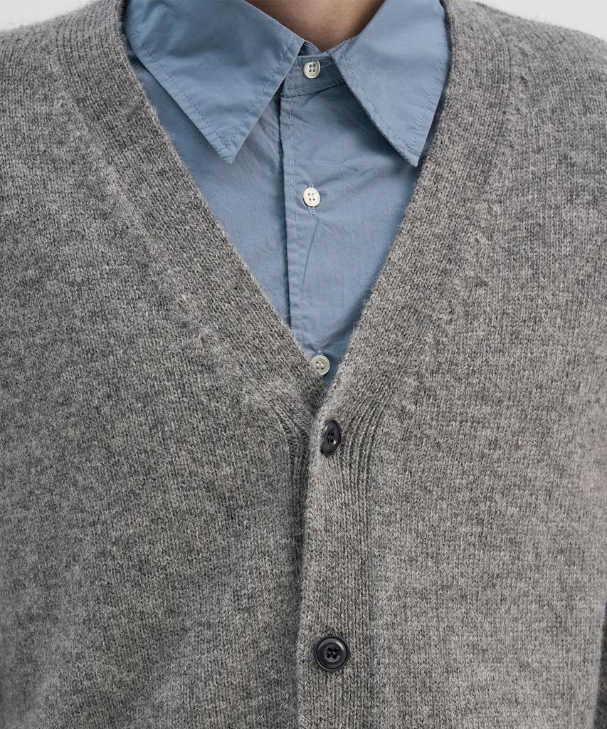 Trip Le Sens [100% Wool] Pure Light 4-Button Crop Cardigan_Gray