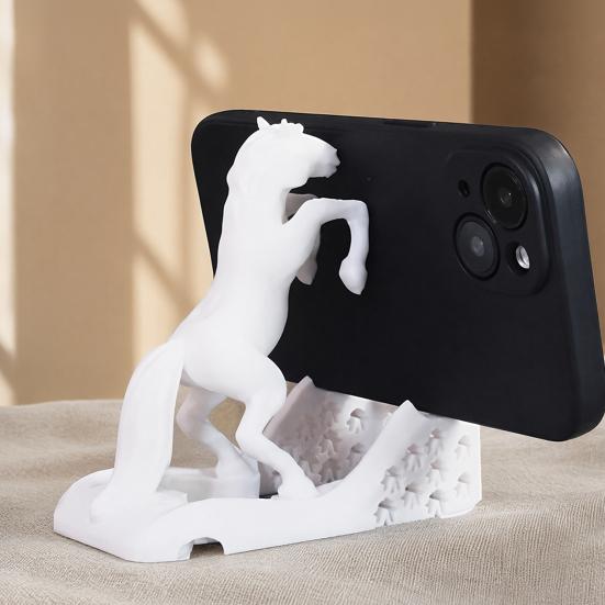 Yousheng Přenosný držák na mobilní telefon, 3D tištěný stojánek na tablet ve tvaru koně, Stolní dekorace s hladkými liniemi