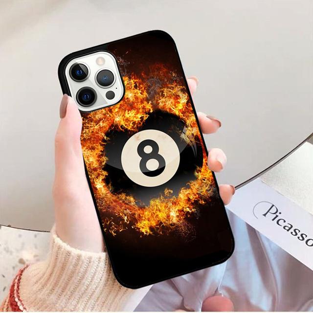 Billiards Eight Ball Phone Case Back Cover for iPhone 17 Air 16 15 14 13 11 12 Pro Max PlusS Shell Coque