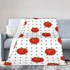 Tomato - Red Background Throw Blanket Soft Comfy Novelty Blanket  For Living Room Plane Travel Flannel Bedspread Bed Cover