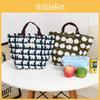 Cute Polar Bear And Flower Design Insulated Canvas Lunch Bag For Fresh Food