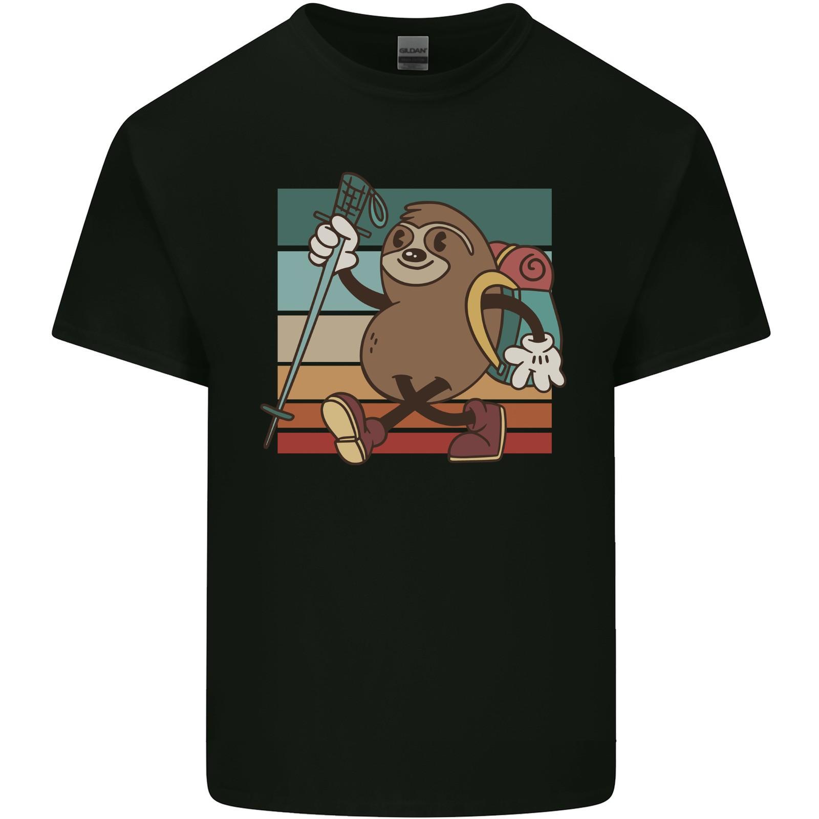 A Funny Hiking Sloth With Walking Gear Mens Light Cotton T-Shirt S разноцветный