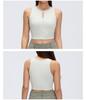 Women's Sleeveless Sports Crop Top with Chest Pads - Hollow Round Neck, Ideal for Yoga & Fitness