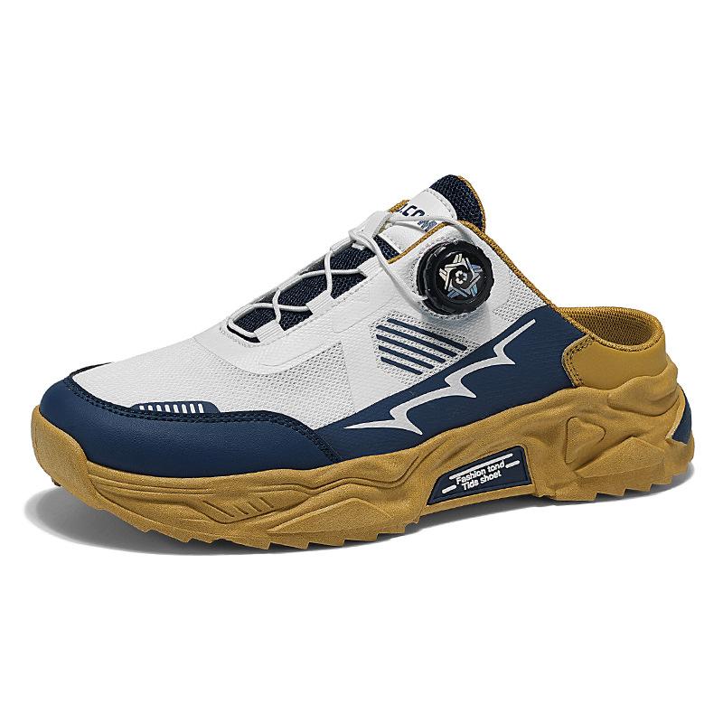 Sommer neue Herren Sportschuhe in Übergröße Fitnessübung Outdoor atmungsaktiv drehbarer Knopf Mesh Laufschuhe