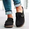 Fashion 2025 New Women's Shoes Slip On Female Flats Durable Belt Buckles Mules Fashion Wear Resistant Women Half Slippers Retro Zapatos
