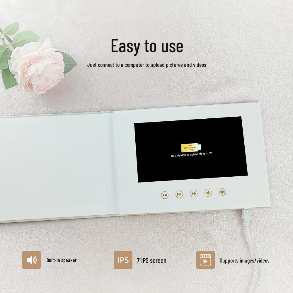 Multifunctional Commercial Wedding Video Invitation Linen Video Brochure