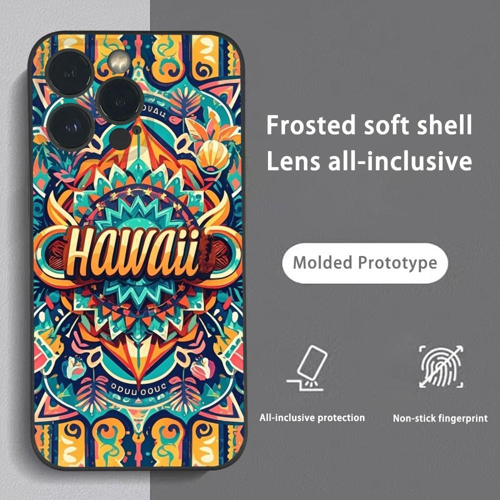

Hawaii Style Summer Phone Case For iPhone 16 15 14 13 Pro Max Plus Mini Frosted Soft Shell Funda iPhone16PROMAX