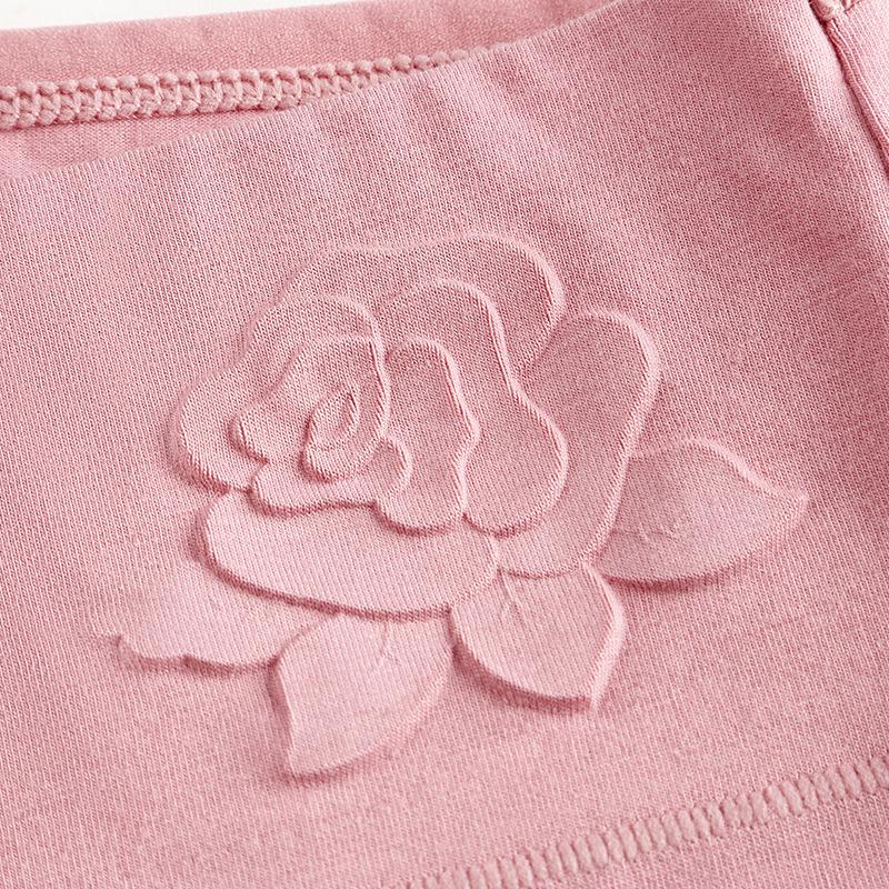 Pure Cotton High-Waisted Belly Briefs, Embossed High-Waisted Underwear, Postpartum High-Waisted Belly-Closed Large-Size Underwear