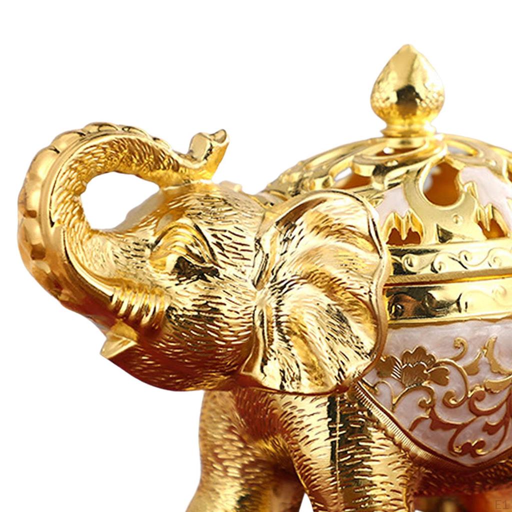 Elephant Statue Figurine Incense Burner Holder for Relaxation Bedroom Decor