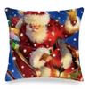 The cartoon Santa Claus is giving out gifts Digital printing short plush pillow covers for sofa office cushion cover home goods