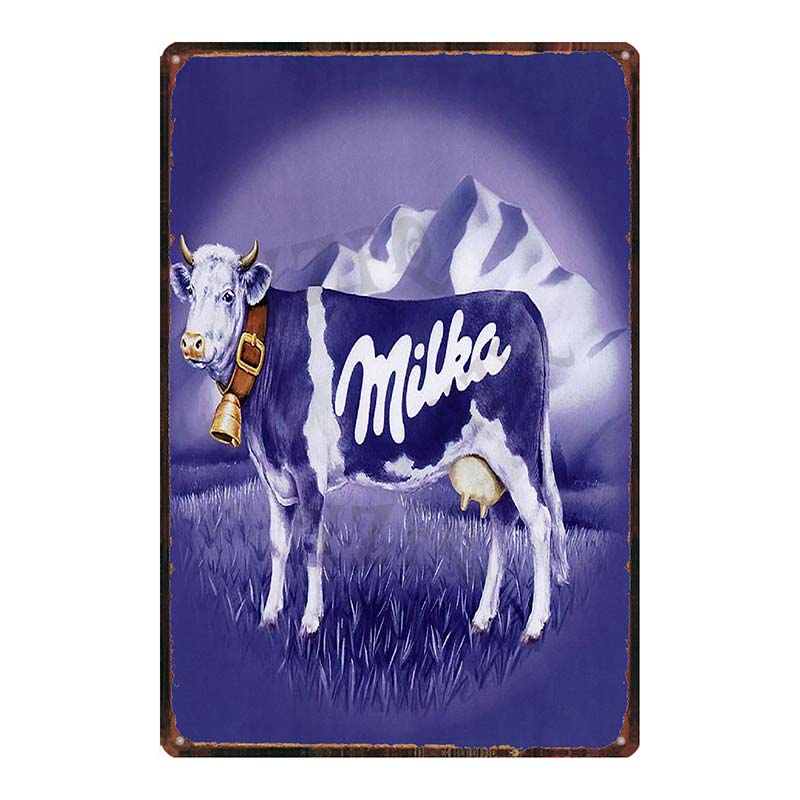 YZFQVintage Affiche Alimentaire Chocolat Métal Rétro Panneaux Candy Bar Plaque Murale Cuisine Maison Restaurant Décoration DU-6822B