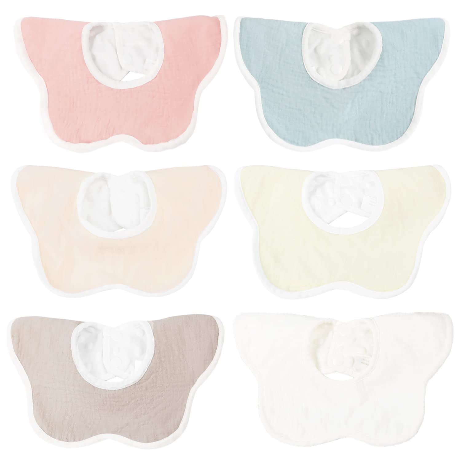 

Ciilee Baby Детский набор нагрудников для дошкольного кормления для девочек и однотонные нагрудники, вращающиеся на 360 градусов, лепесткообразные нагрудники, 100% хлопок, фартуки, 6,