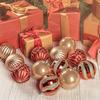 Electroplated Christmas Ornament Set: 6cm Painted Flower Balls, Decorative Wedding Baubles, Pack of 12.