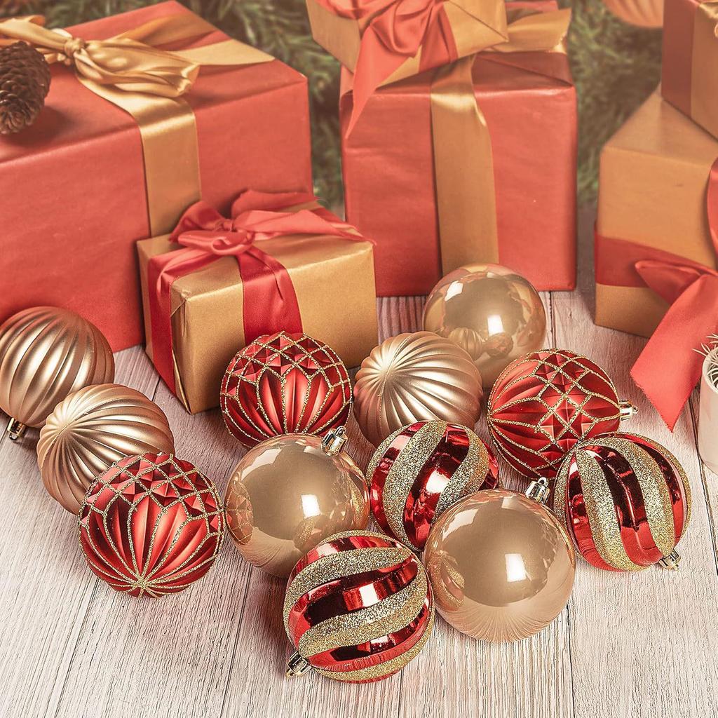 Electroplated Christmas Ornament Set: 6cm Painted Flower Balls, Decorative Wedding Baubles, Pack of 12.