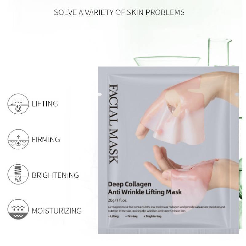 1 pièce/3 pièces/5 pièces Masque Facial Liftant Anti-Rides Collagène Profond Hydratant Soin de la Peau
