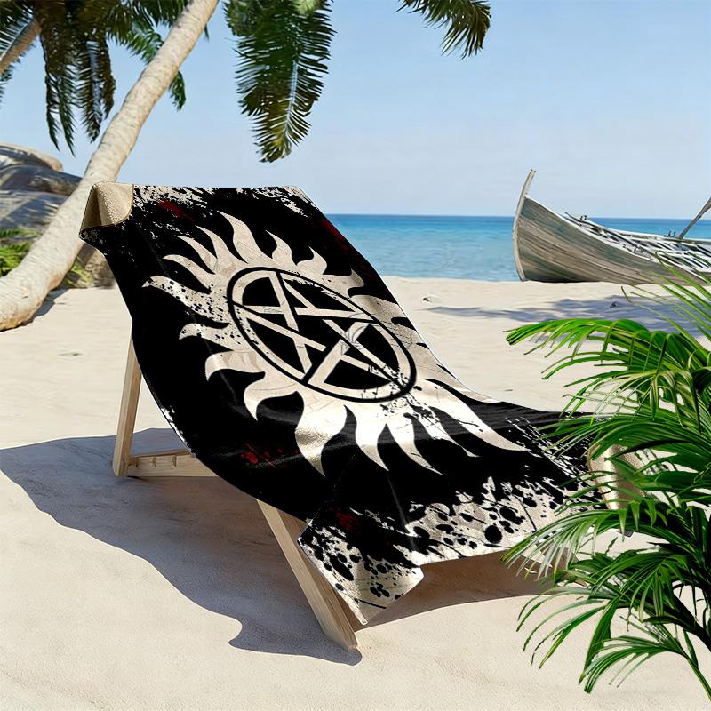Supernatural Print Beach Towel, Large Soft Quick Dry Towel for Beach Camping Swimming