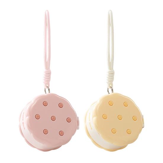 Round Powder Puff Box Double-Tier Wet And Dry Separation Makeup Puff Case Portable Makeup Sponge Organizer with Lanyard for Women Girls Travel Storage